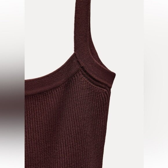 ZARA OPEN BACK KNIT MIDI DRESS - Picture 7 of 8